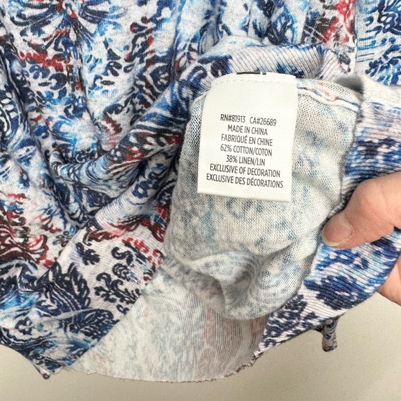 Robert Graham Barrel Paisley Graphic Print Linen & Cotton Knit Crewneck Sweater - Picture 9 of 13